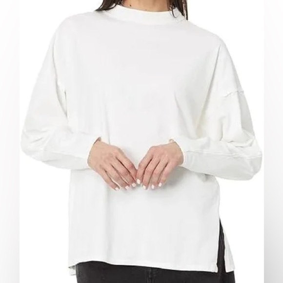 Free People Heater Tee – Oversized Long Sleeve Top – 100% Cotton - Picture 1 of 6